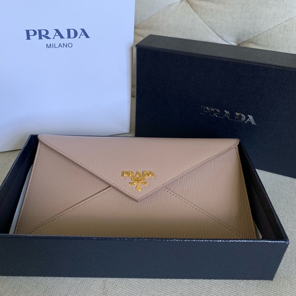 Prada Envelope Wallet- Nude